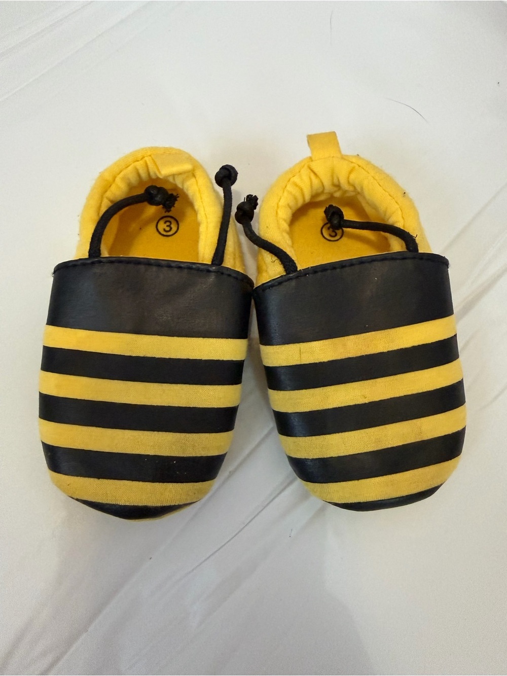 Kids Yellow & Black Striped Soft Slip-On Shoes